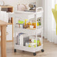 3 Tier Rolling Utility Cart with Removable Drawer for Kitchen Snack Craft