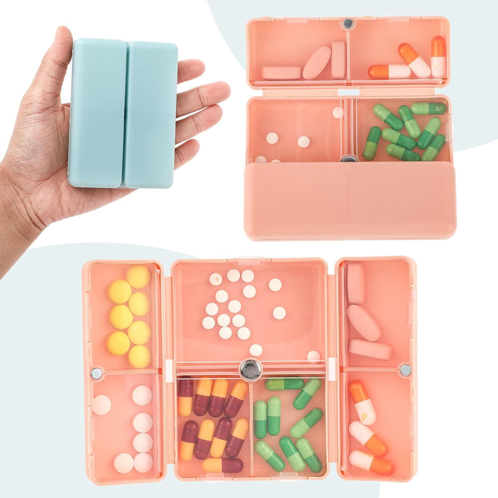 Portable 7-Grid Pill Medicine Storage Dispenser Box