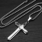 Crucifix Pendant Necklace Titanium Steel Unisex Chain