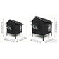 Cat House Indoor Outdoor Insulated Shelter for Small to Medium Cats-Black
