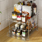 2 Tier Bathroom Storage Organizer with Dividers Makeup Desktop Storage Rack