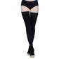 Support Stockings Open Toe High Stockings Plus Size Calf Sleeve For Unisex-Black