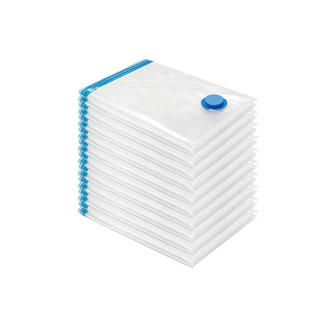 10Pcs Set Vacuum Compression Zipper Storage Bags with Airtight Valve and Hand Pump Space Saver Bags