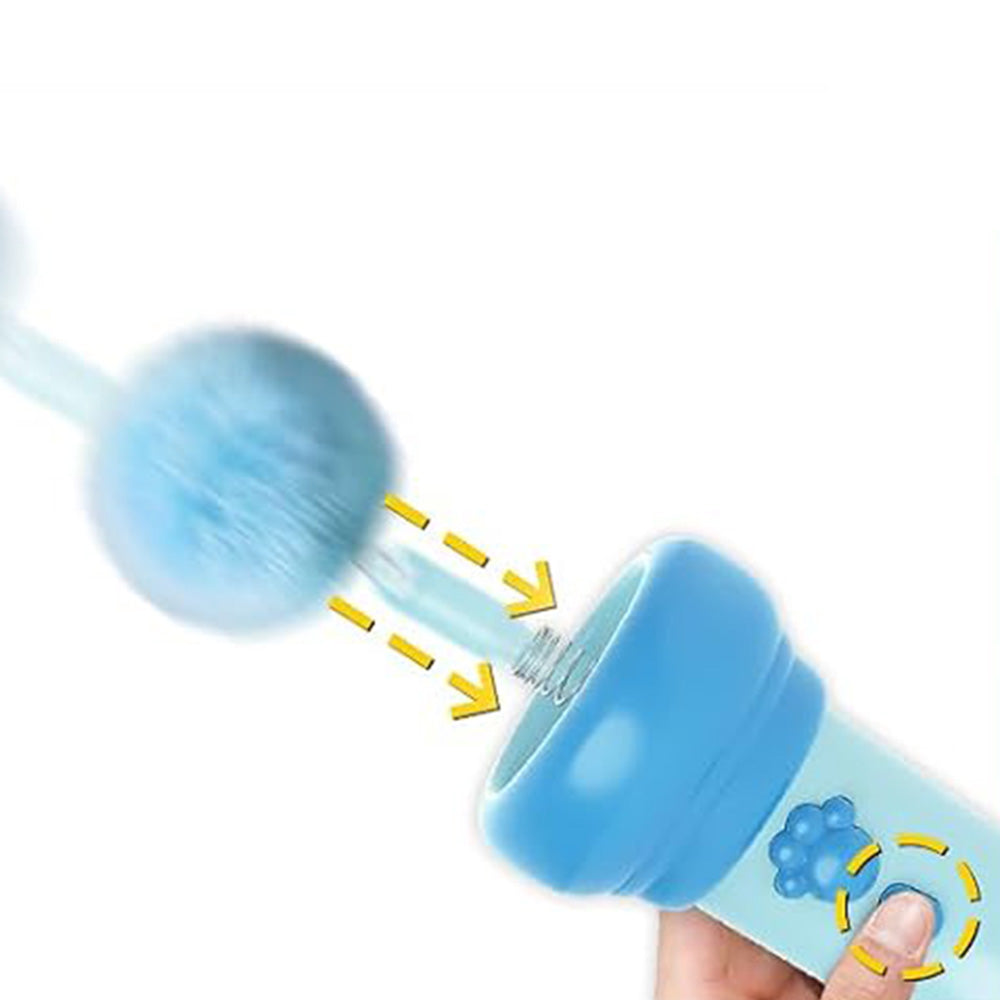 Automatic Cat Teaser Launcher with Retractable Cord and 2 Plush Balls for Cats Dogs