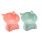 2Pcs Elevated Cat Dog Pet Bowl Feeder-Green+Pink