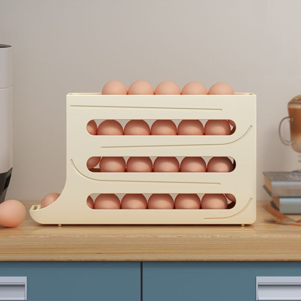2Pcs 4-Tier Auto Rolling Egg Dispenser Rack