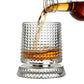 Spinning Rotating Whiskey Glass 270ml Transparent Glass for Home Bar