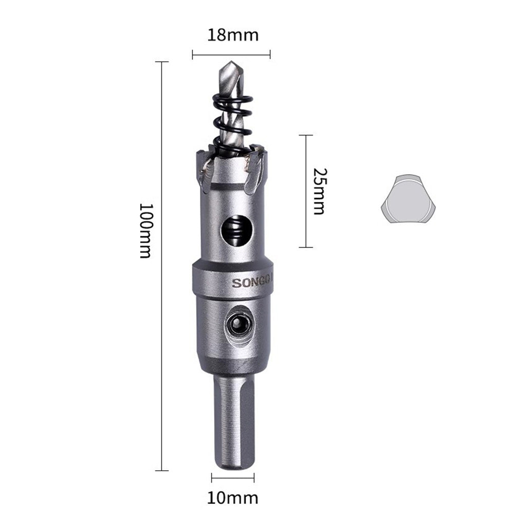 Carbide Hole Saw Drill Bit 10mm Shank for Stainless Steel Metal