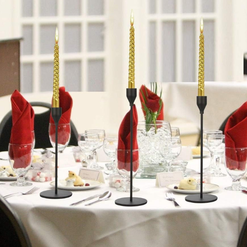 3Pcs Taper Candle Holder Table Decorative Candlestick Holder for Wedding Dinning