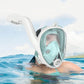 Full Face Snorkel Mask Side Snorkel Mask Panoramic View Snorkeling Gear-Green