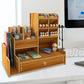 Wooden Desk Organizer with Drawers Art Supplies Storage Desktop Stationary