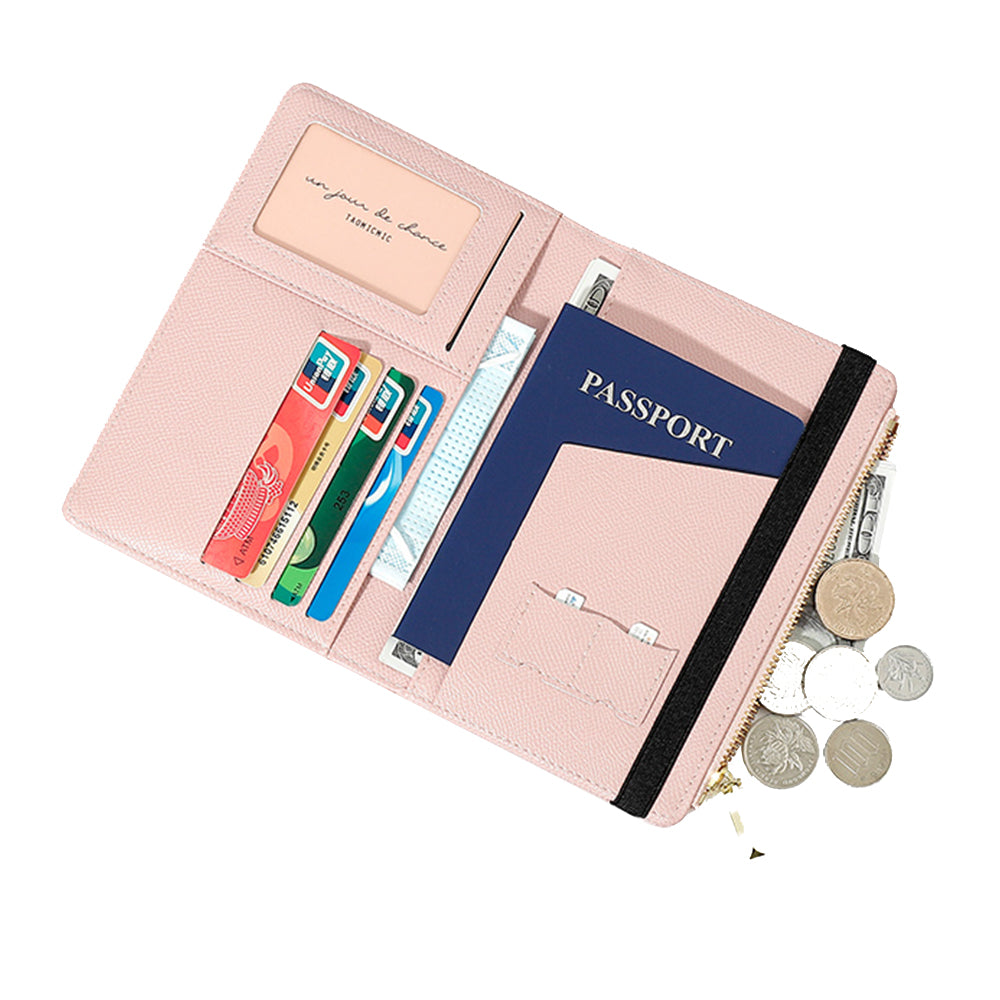 RFID Passport Holder Cover Card Wallet Holder with Zipper