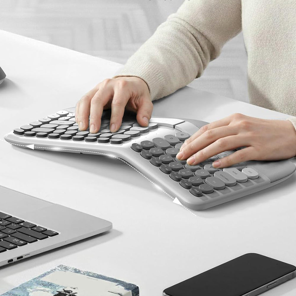 2.4G Wireless Keyboard and Mouse Set with Ergonomic Design 84 Key Keyboard and 6 Button Mouse