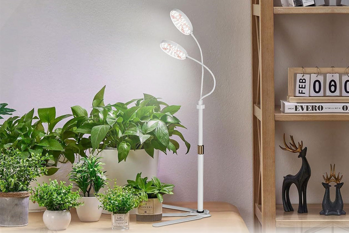 LED Grow Light Dual Head Full Spectrum Adjustable Plant Lamp for Indoor Plants