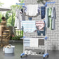 4-Tier Clothes Drying Airer Foldable Stainless Steel Movable Drying Rack