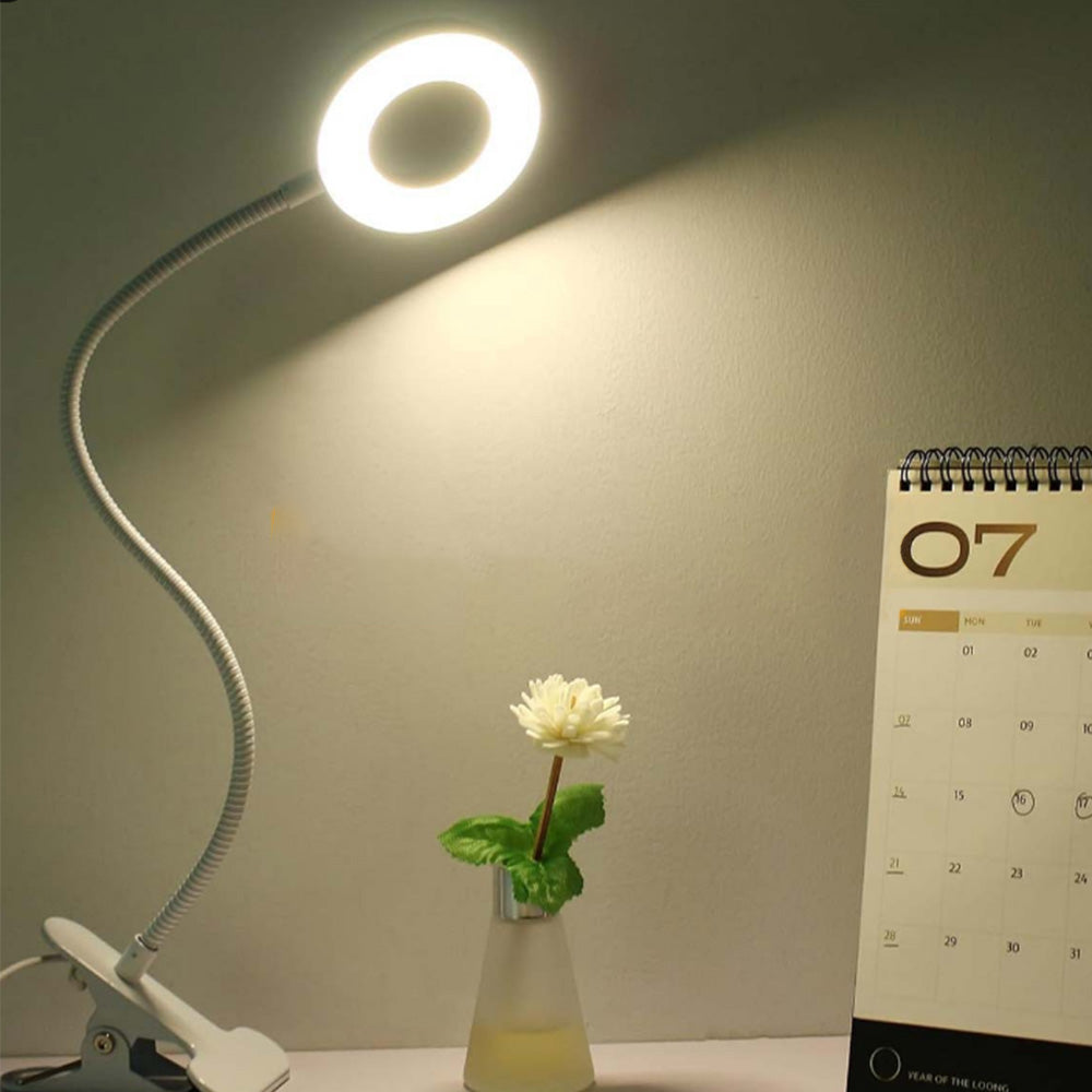 Desk Light USB LED Reading with Clip Dimmable Table Lamp Clip Bed Lamp