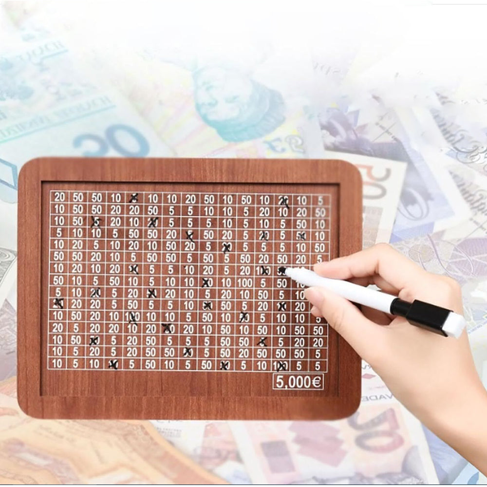 Vault Wooden Cash Saving Box with 1 Erasable Pen-5000