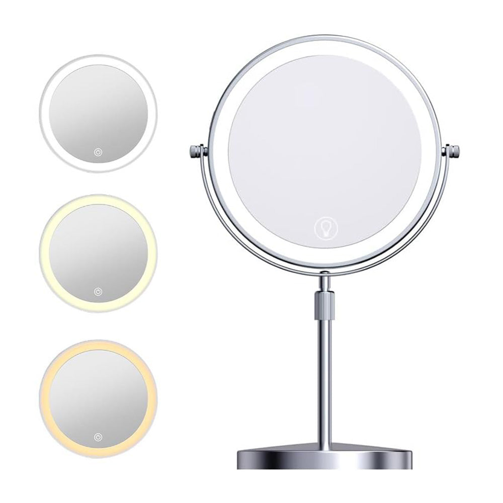 10X Magnifying Makeup Mirror with LED Light Foldable Cosmetic 360 Degree Rotation Mirror
