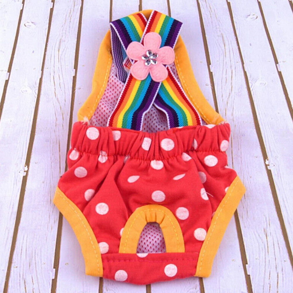 Cute Harness Female Dog Sanitary Pants Reusable Menstrual Diaper