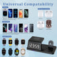 5 in 1 USB Plug Wireless Charging Station with Clock for Phone Watch
