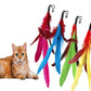 Interactive Cat Toy Set Telescopic Cat Wand with Feather Replacement Pack for Indoor Cat Play