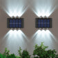 4Pcs Solar Wall Light for Outdoor Fence Waterproof Convex Lens Design