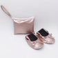 Women Foldable Indoor Ballet Flat Roll Slipper Shoes Dance Shoes Party Ball Prom