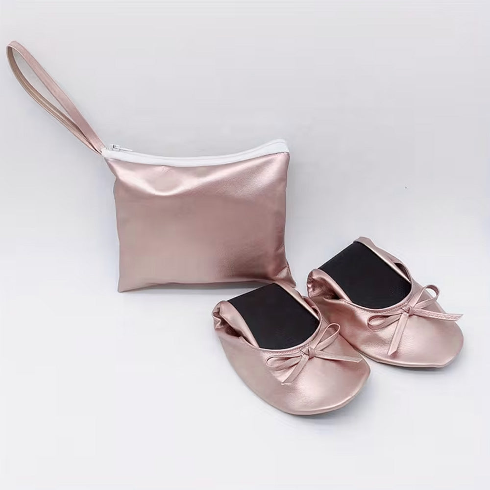 Women Foldable Indoor Ballet Flat Roll Slipper Shoes Dance Shoes Party Ball Prom