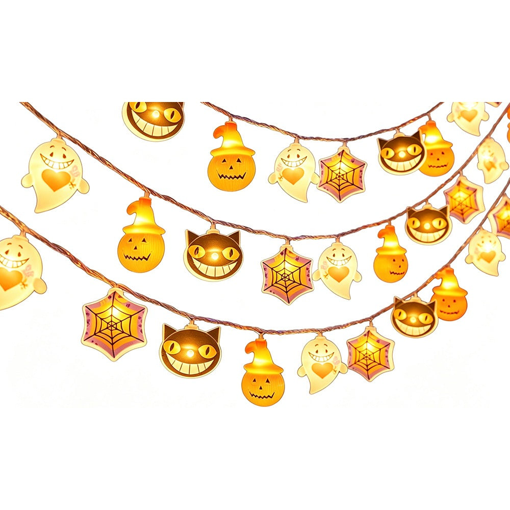 USB Halloween Ghost LED String Lights 4 Point 5m 30 Bulbs Decoration