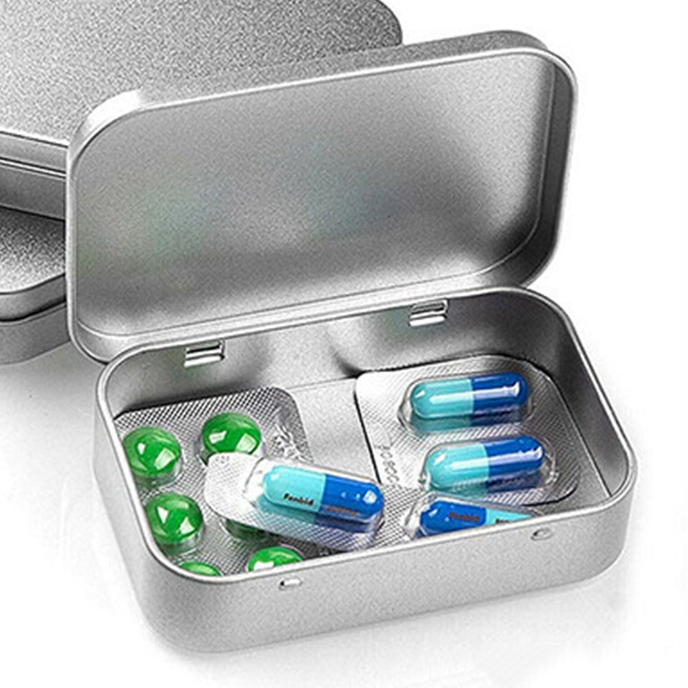 6 PCS Rectangular Small Tin Box with Hinged Lid Portable Storage Box for Candies Tea