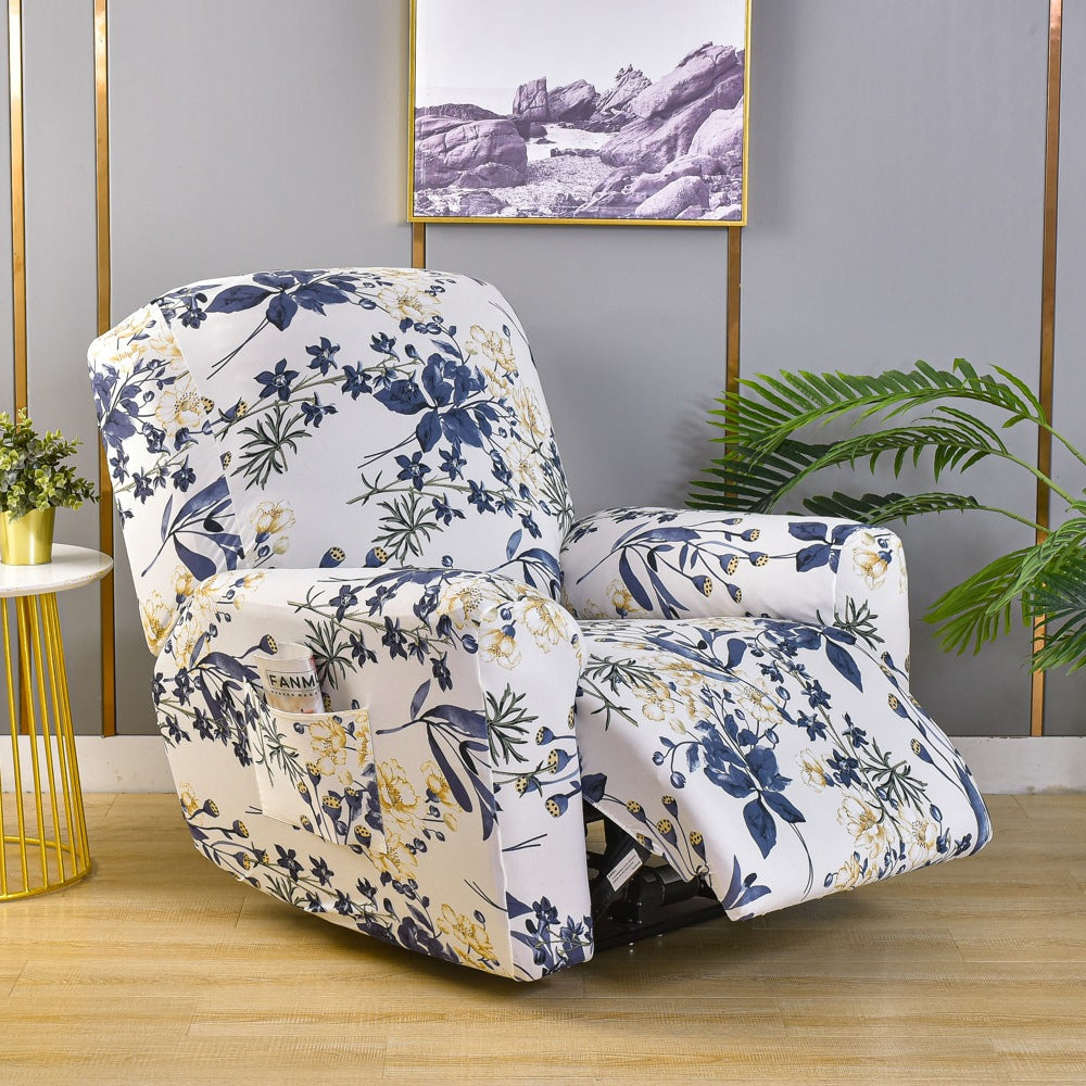 4 Pieces Set Printed Recliner Chair Cover