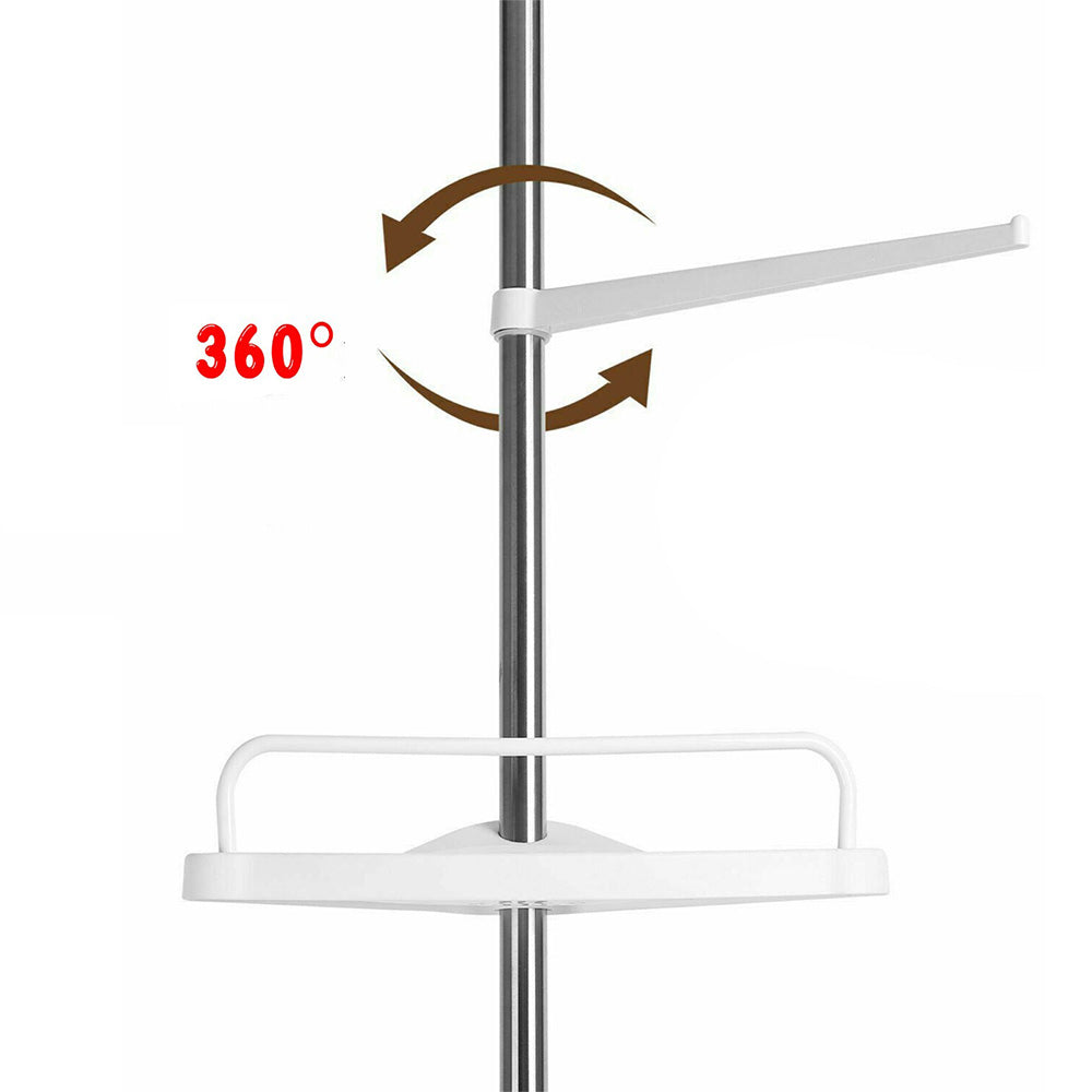4 Tier Telescopic Bathroom Wall Corner Shelf Rack Shower Caddy Storage Organizer