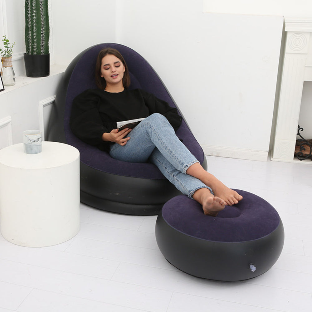 Inflatable Lounge Chair and Footrest Set