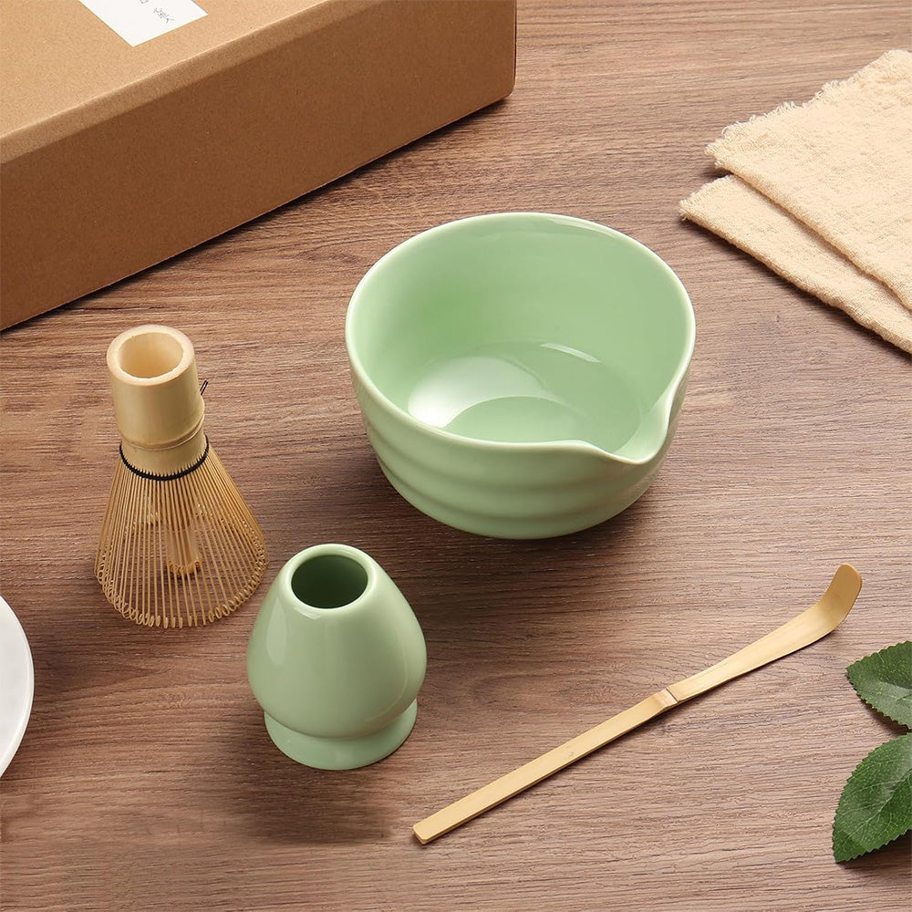 Matcha Whisk Set 5PCS Ceramic Matcha Kit Matcha Bowl With Spout Matcha
