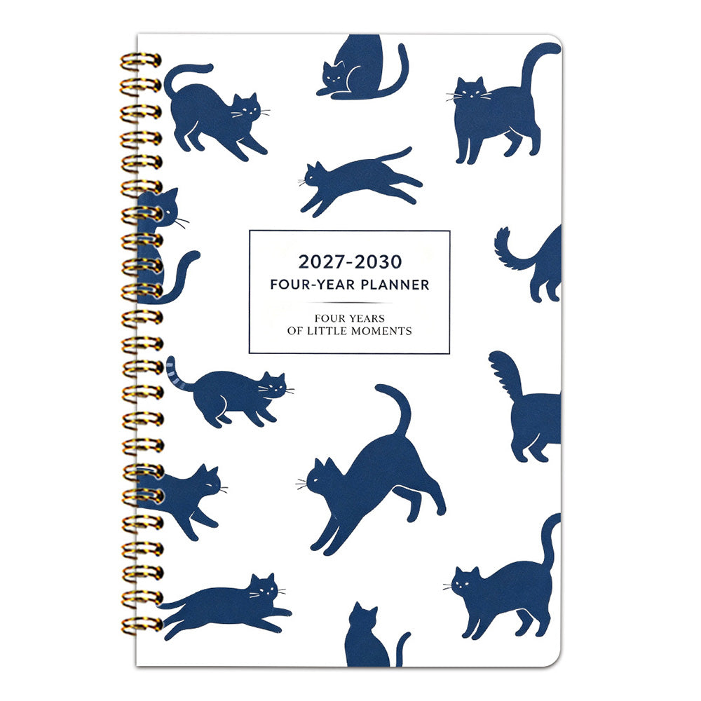 2027 to 2030 Four Year A5 Spiral Monthly Goal Planner Notebook