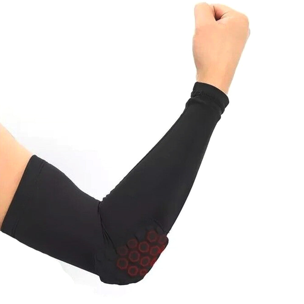 2Pcs Elbow Brace Compression Sleeve with Honeycomb lining for Tennis Weightlifting Golf-Black