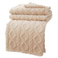 2Pcs Soft Warm Reversible Faux Long Plush Blanket