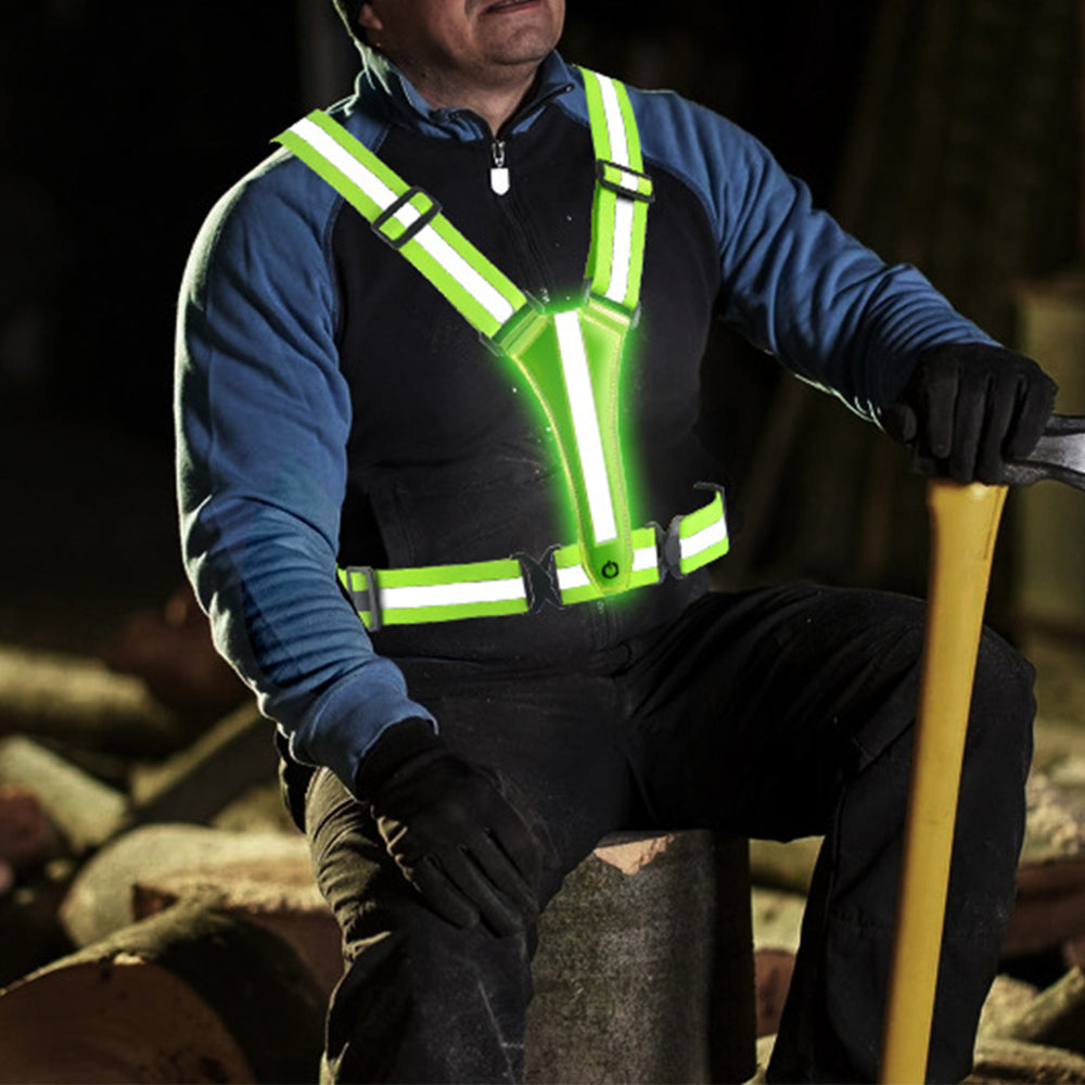 Rechargeable LED Reflective Vest for Running Cycling Walking Horse Riding