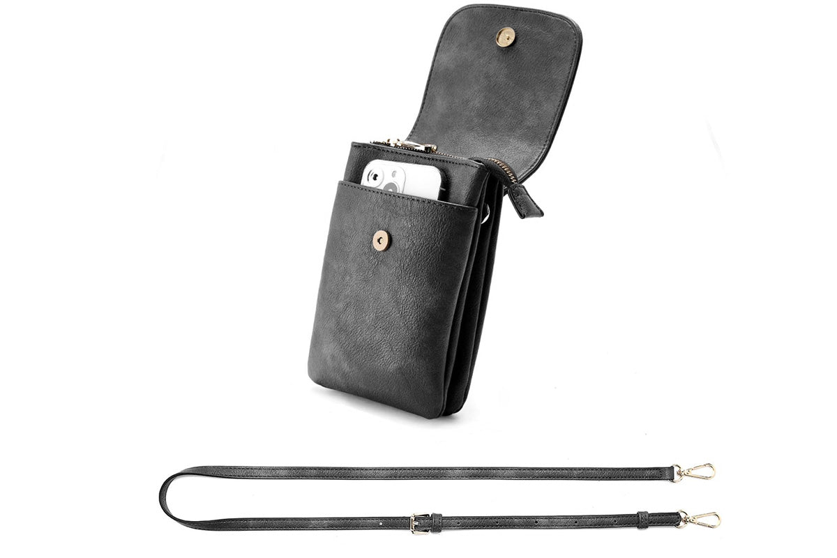 PU Leather Women Crossbody Bag Adjustable Strap Small Cell Phone Purse
