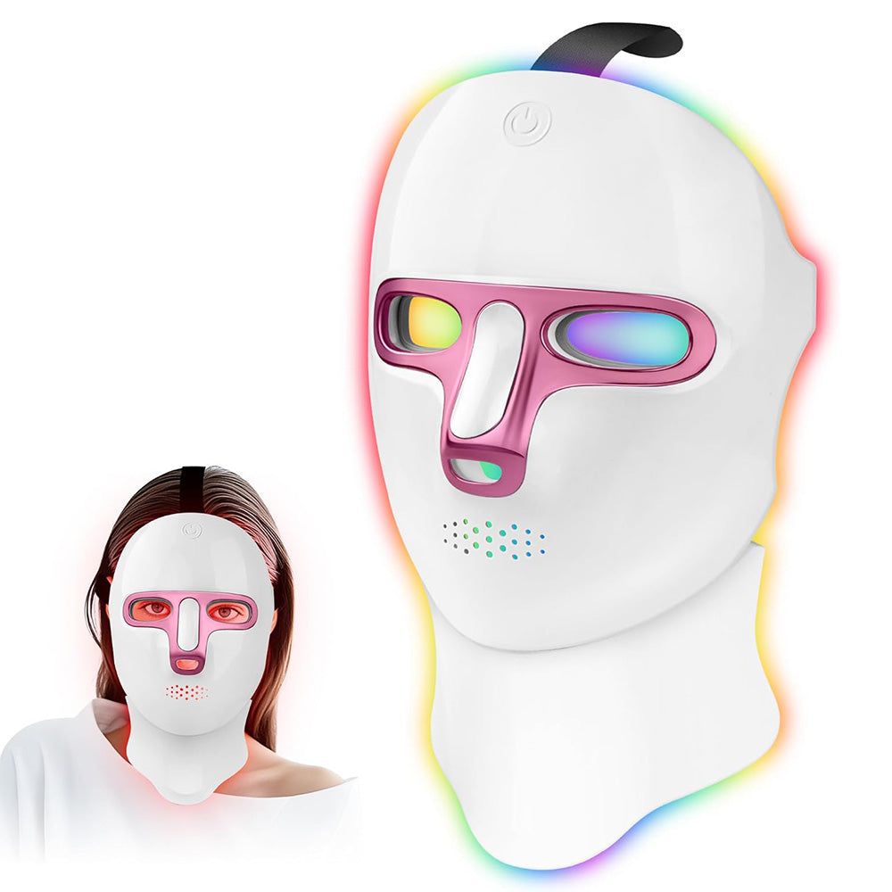 Rechargeable LED Facial Light Mask for Face and Neck with 7 Light Modes