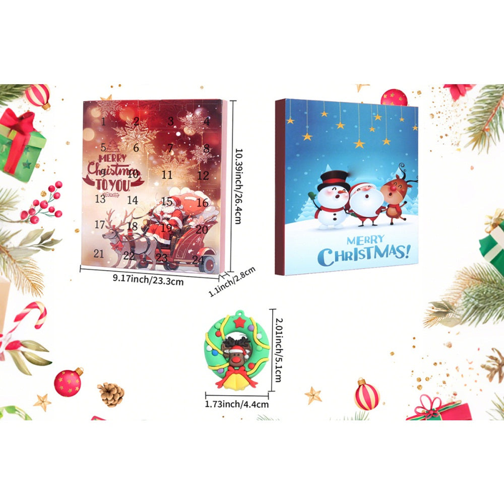 24 Day Christmas Advent Calendar Pendant Blind Box Countdown Set