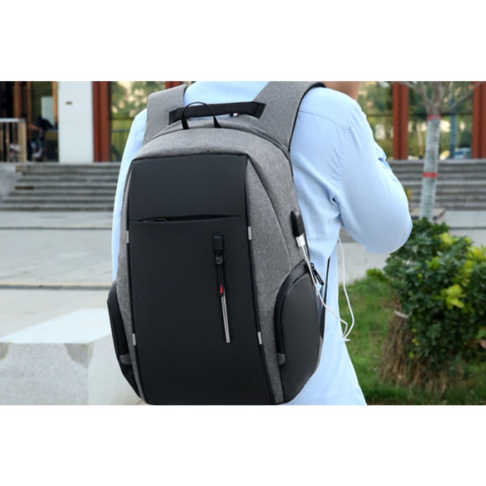 Reflective Laptop Backpack with USB Charging Port Anti-thief Travel Business Backpack