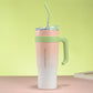 40oz Insulated Stainless Steel Tumbler with Handle and Straw