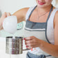 Stainless Steel Flour Sifter One Hand Press Crank Sifter for Powdered Sugar Shaker Duster