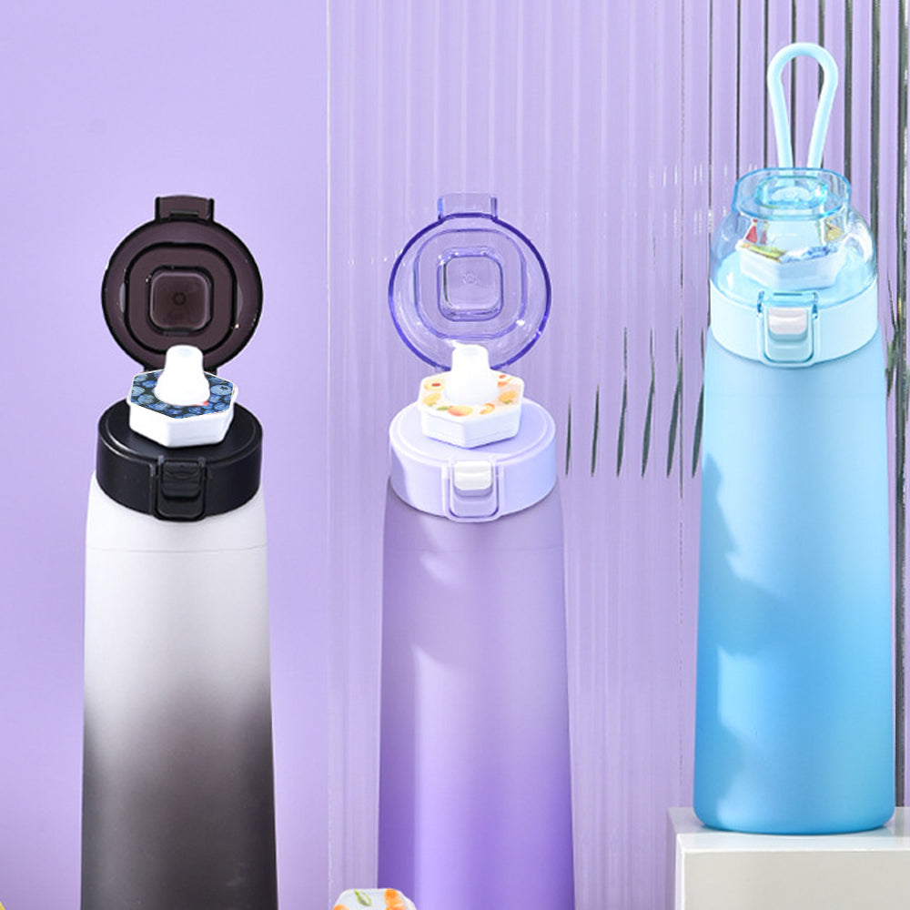 700ML Scent Water Bottle Leak Proof Sport Water Cup with 7 Fragrance Rings