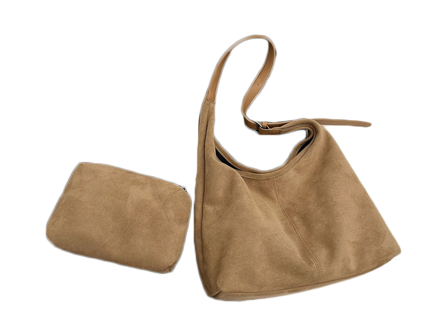 Bucket Bag with Purse Suede Bag Suede Tote Bag Suede Hobo Bags