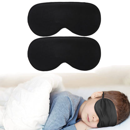 2Pcs Kids Mulberry Silk Sleep Soft Eye Mask Adjustable Strap Blindfold