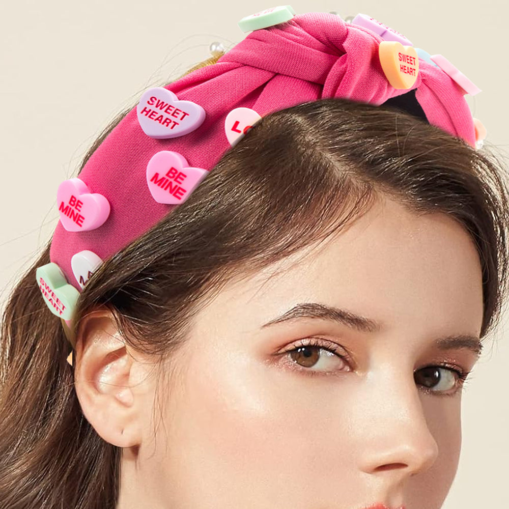 Love Heart Wide Knot Headbands for Women and Girls