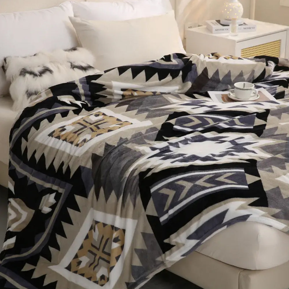 Geometry Pattern Travel Couch Bed Plush Blanket