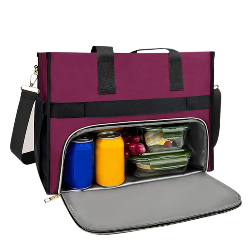 Lunch Tote Bag With Insulated Lunch Box Compartment For Travel And Leisure